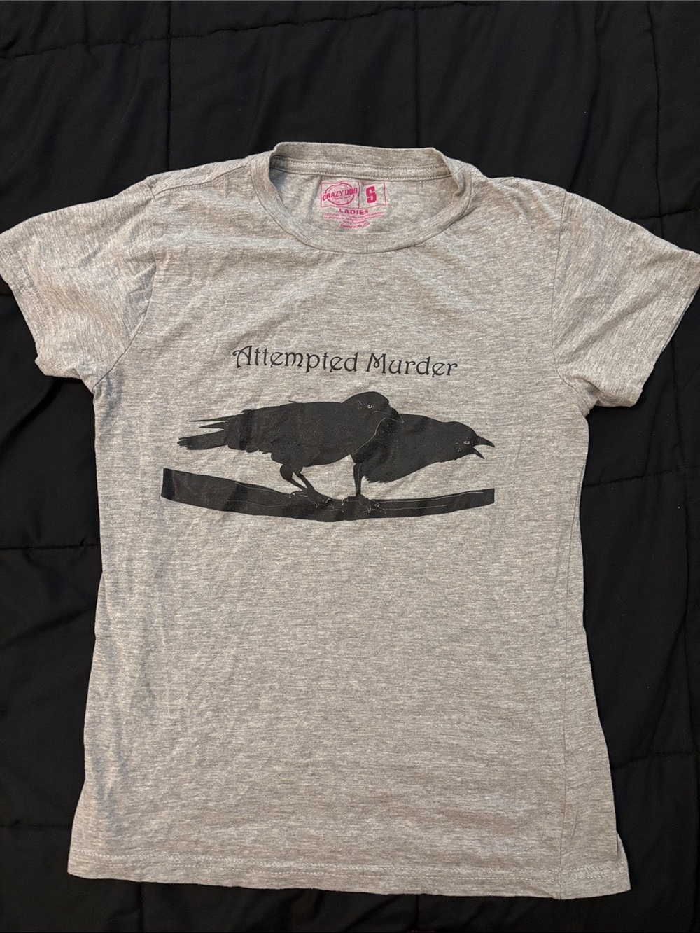 Attempted Murder Women's Small Heather Gray Graphic Tee